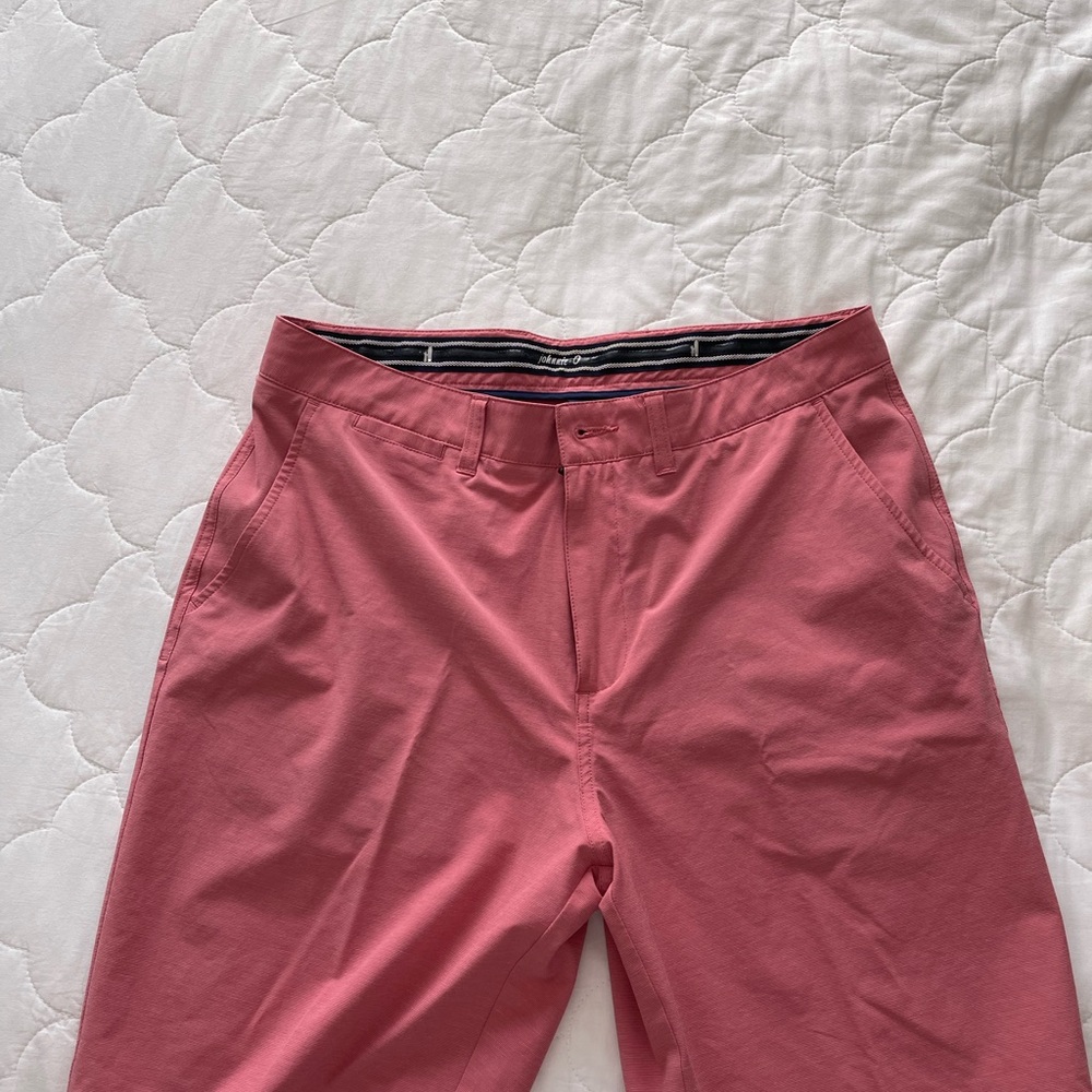 Men's Pink Flat Front Shorts